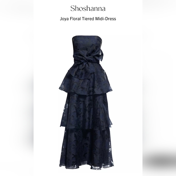 chinese dress ladies Shoshanna Women's Martine Floral Lace Midi Dress, Navy, 6 at Amazon Women's  Clothing store main image 1